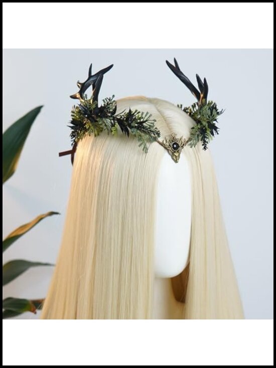 Woodland Antler Fairy Crown - Flower Circlet for Fantasy Cosplay & Renaissance main image 5